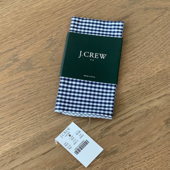 J. Crew Factory Other - J. Crew Gingham Pocket Square Navy Blue White